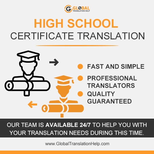 High School Certificate Translation